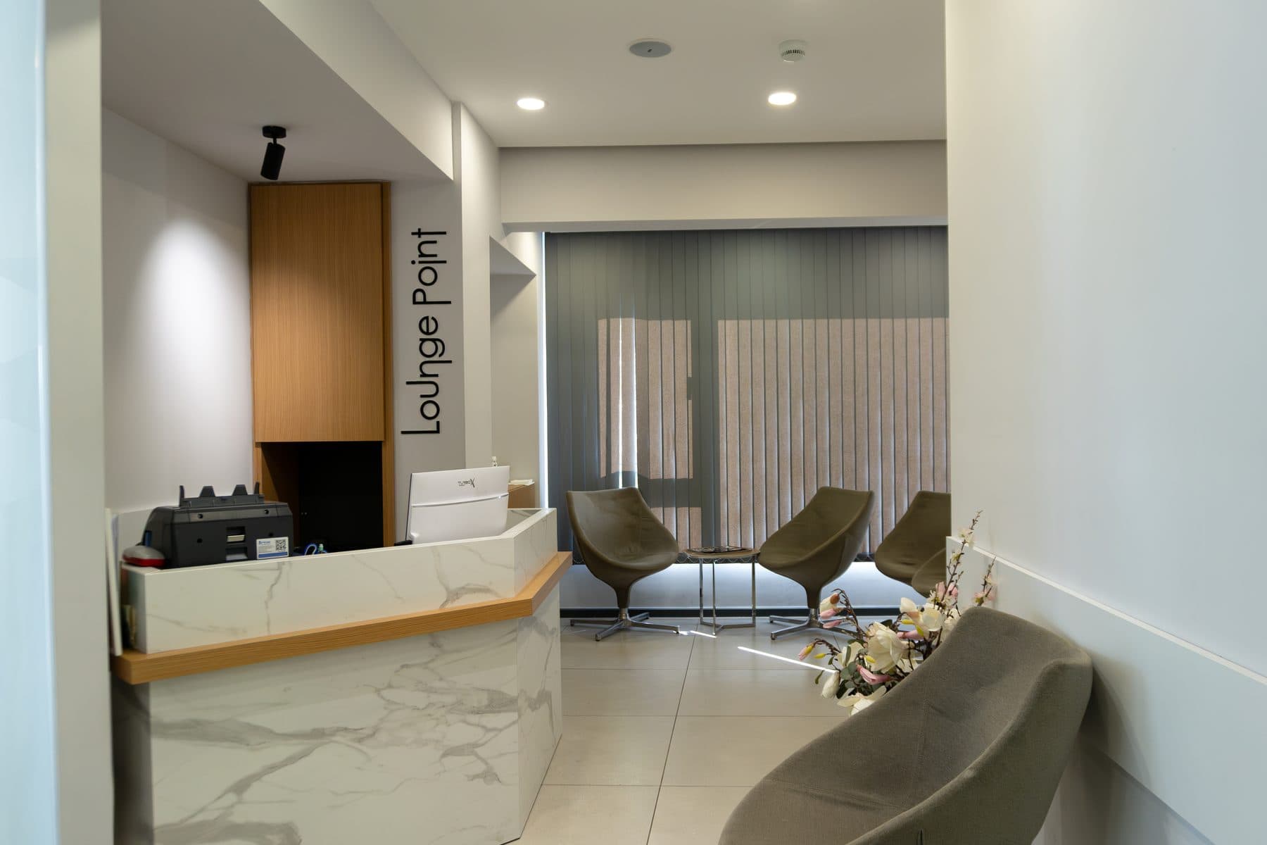 Modern clinic patient lounge and reception